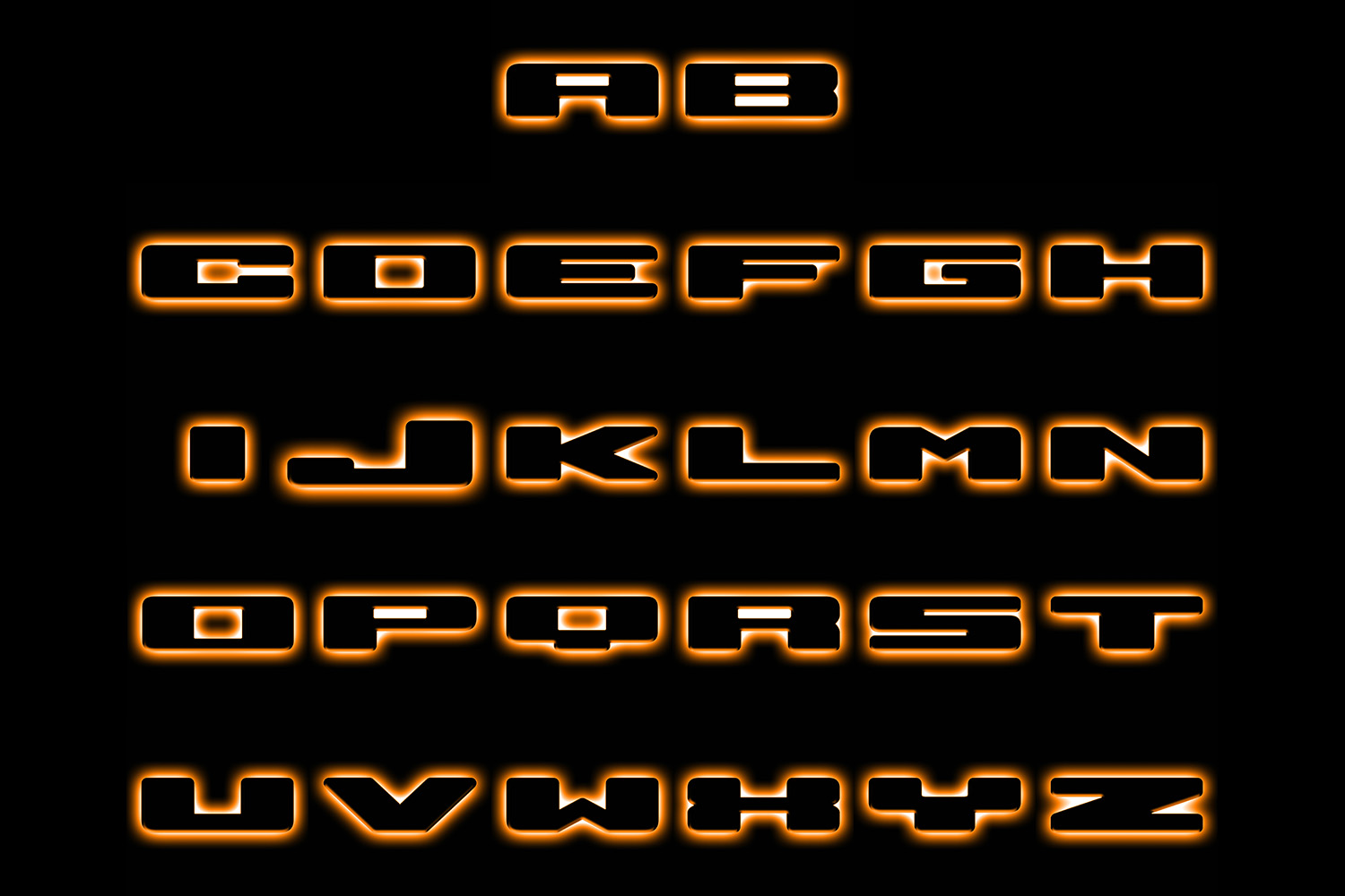 Led Spectrum Letters ORACLE Universal Matte Black Illuminated LED Letter Badges - Amber LEDs