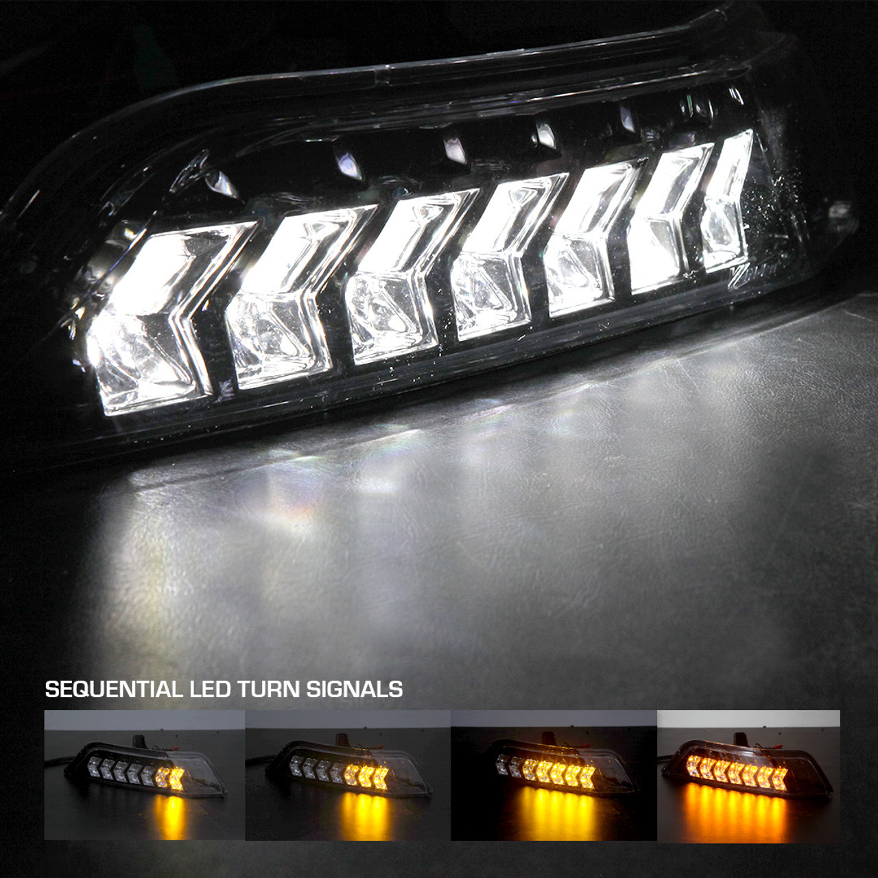 Winjet CTSWJ-0640-GBC-SQ Mustang Fog Light Turn Signals