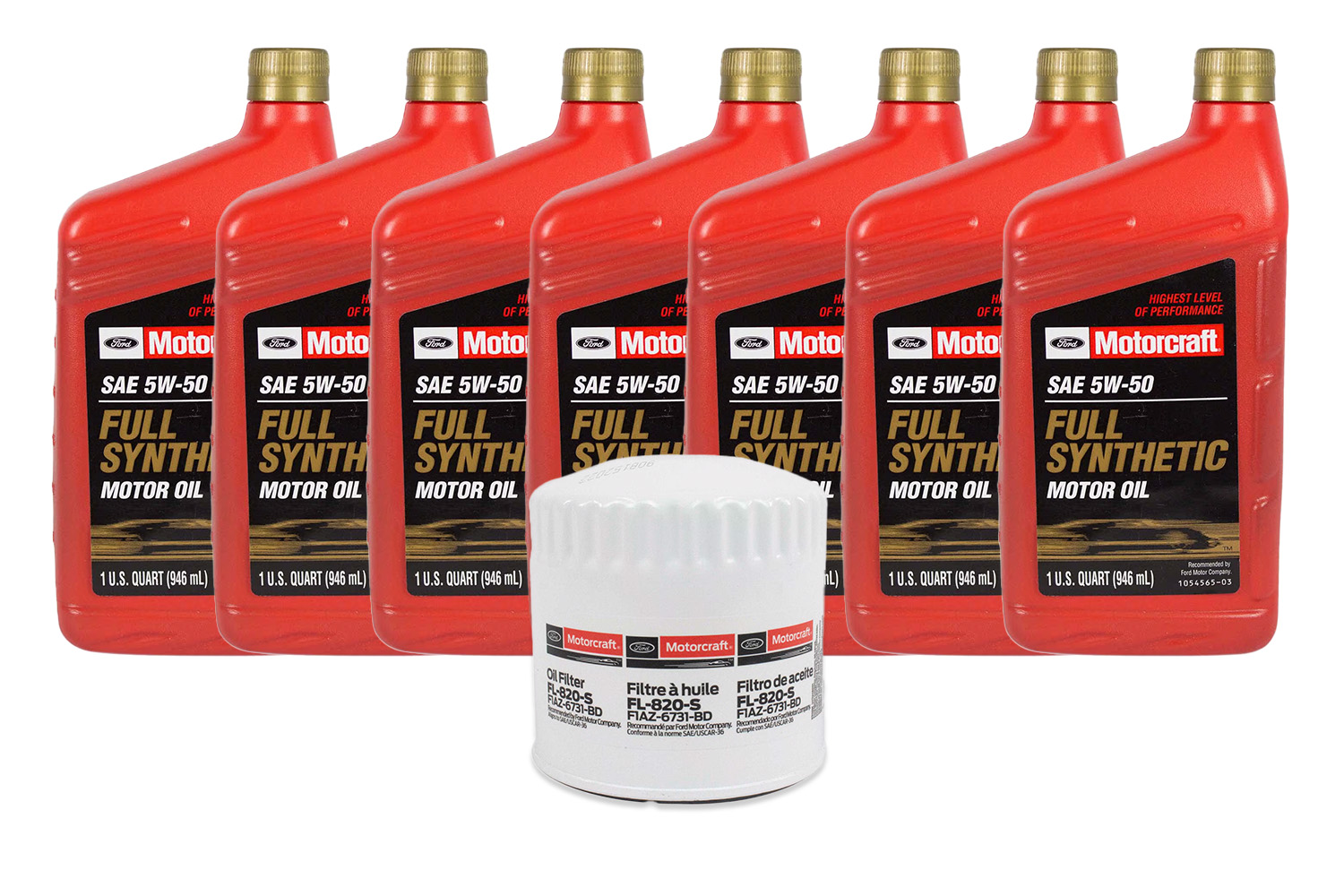 Motorcraft Full Synthetic 5W-50 Motor Oil – 7 Quarts, OEM Ford