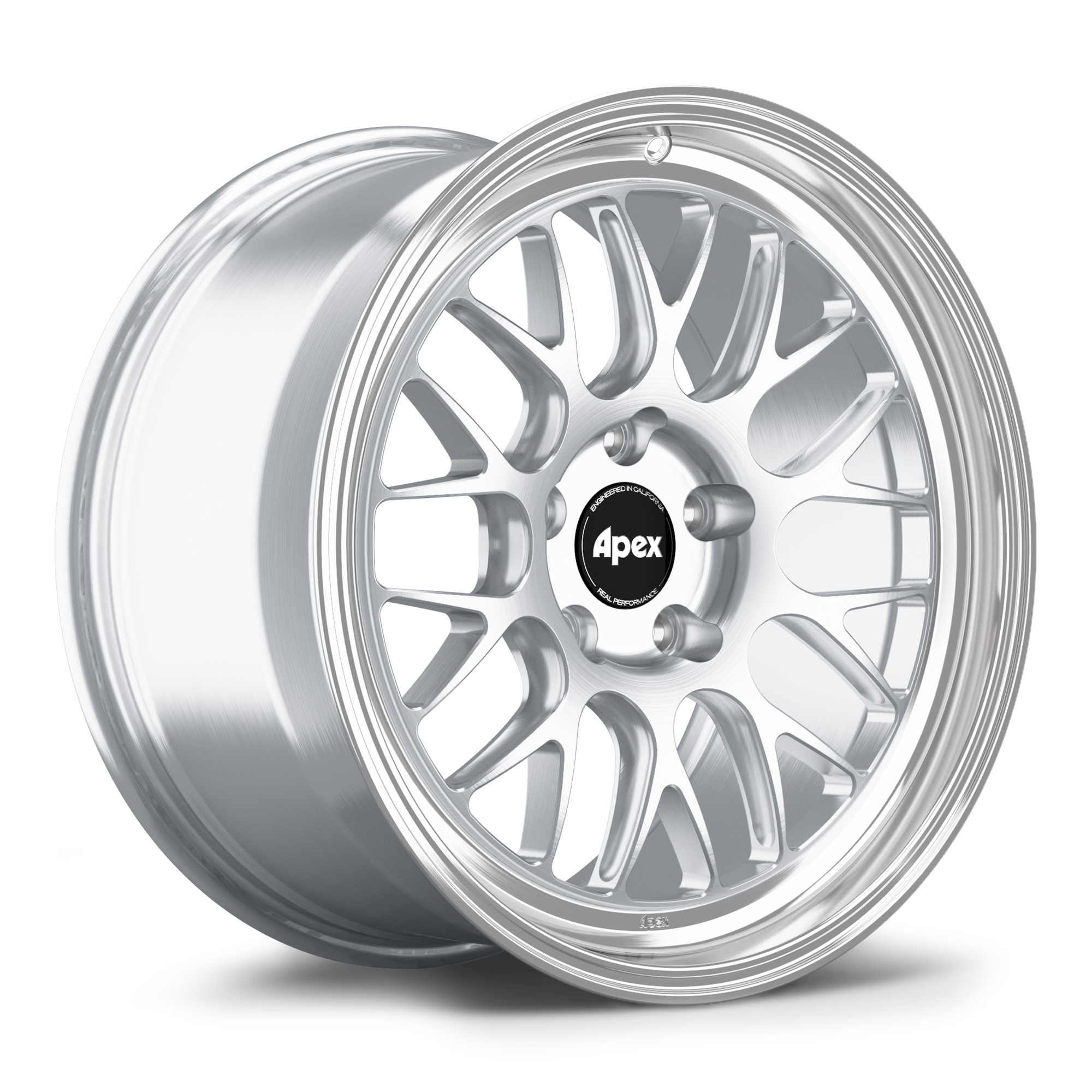 APEX Mustang ML-10RT Brushed Clear - Machined Lip Wheel - 18x11