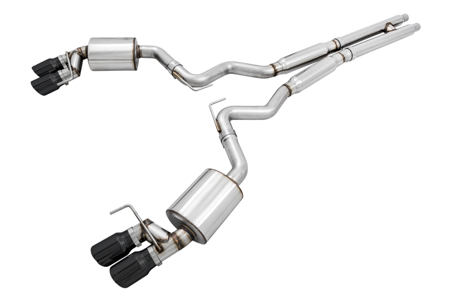 AWE Tuning AWE Mustang GT Touring Edition Cat-Back Exhaust - Quad Diamond Black Tips (2018-2023)