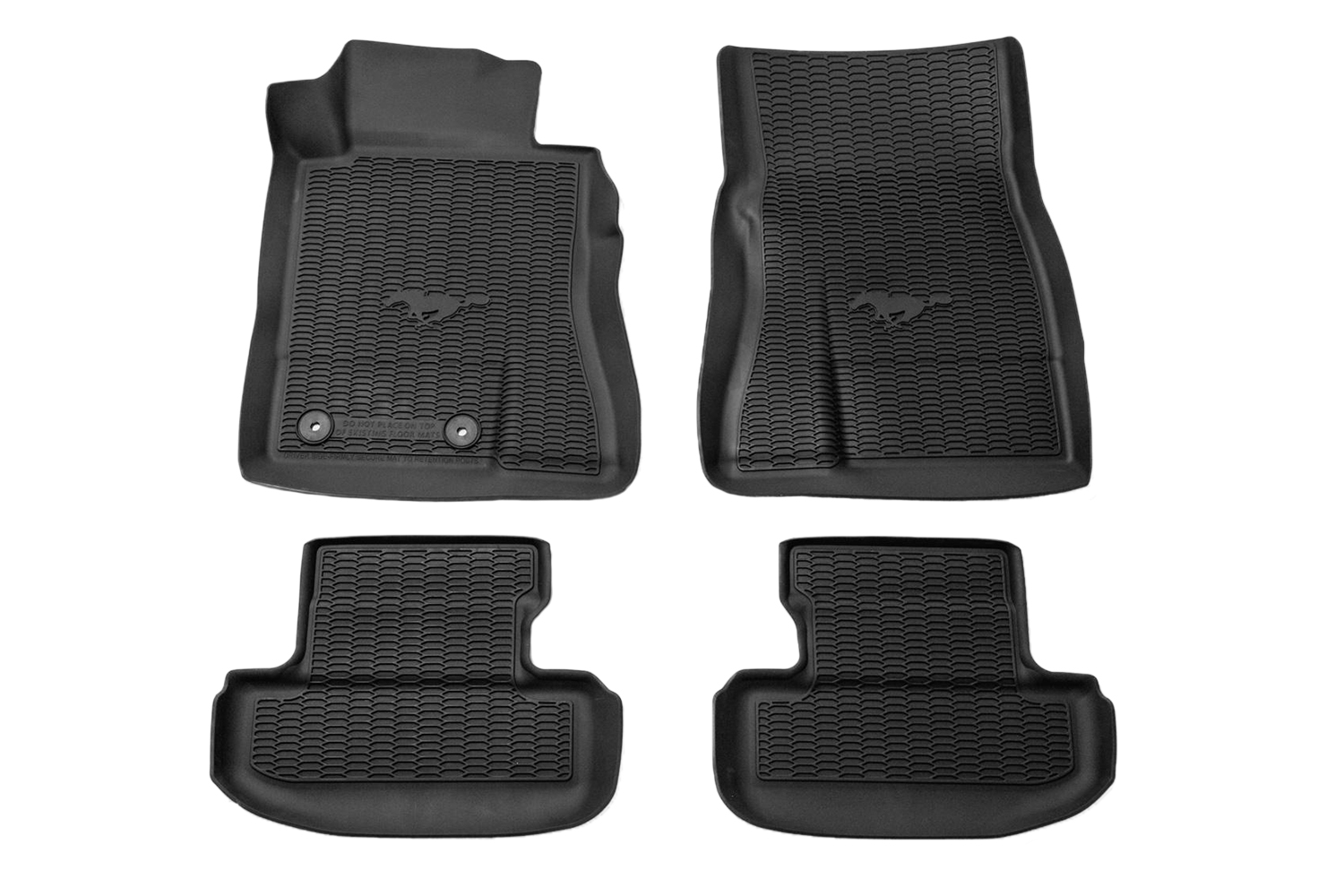 Ford Mustang All-Weather Floor Liners w/ Pony Logo (15-24)