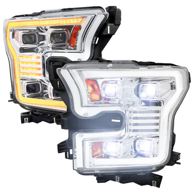 Spec-D 2LHE-F15015-SQ-RS F-150 Projector Headlights w/ LED