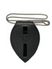 Velcro Closure Badge Holder - Clip On with Chain - Shield Shape