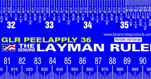 The Genuine Layman PeelApply Adhesive Ruler is designed for large and small workshops and cutting and production tables.  Also sewing and quilting tables and more.