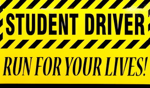 Student driver vehicle car sign magnet run for your lives identifies your student driver vehicle and will notify other motorist to give them space to drive comfortable while enjoying the humor of your sign and giving your teen less pressure from impatient drivers around them.