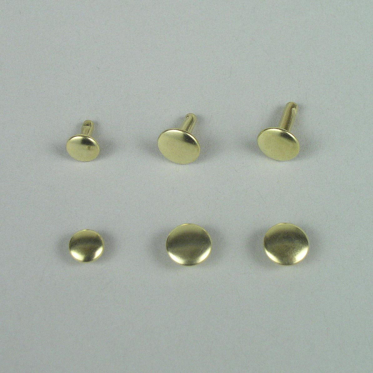 Medium Solid Brass Double Cap Rivets pkg of 50 Leathersmith Designs Inc.