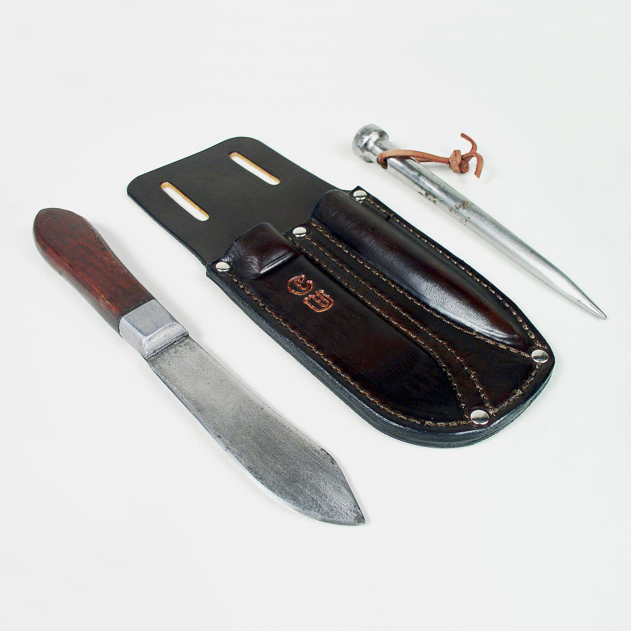 Custom Leather Knife And Spike Case - Leathersmith Designs Inc.