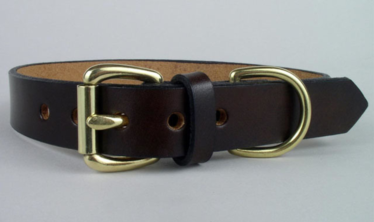 carved black and tan veg tanned leather size M Handmade  Handcrafted tiger thread Leather dog collar