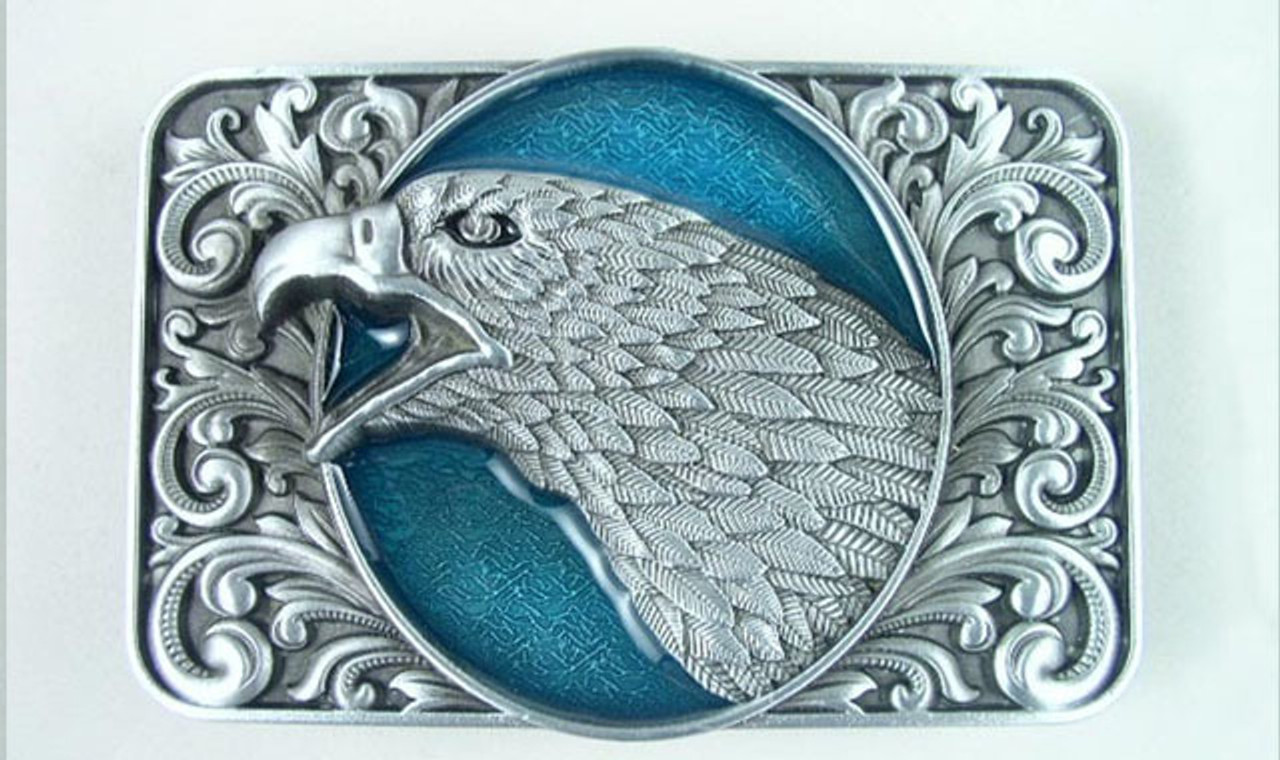 PEWTER AND ENAMEL LIVE TO RIDE EAGLE BELT BUCKLE