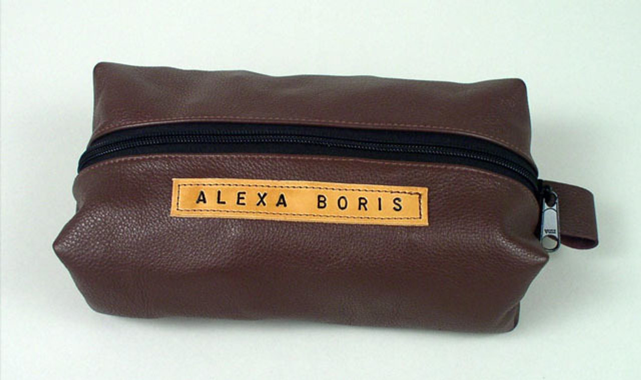 Personalized Leather Toiletry Bag - Leathersmith Designs Inc.