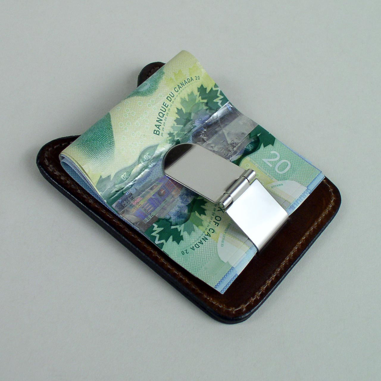Strapless Leather Money Clip Card Holder - Leathersmith Designs Inc.