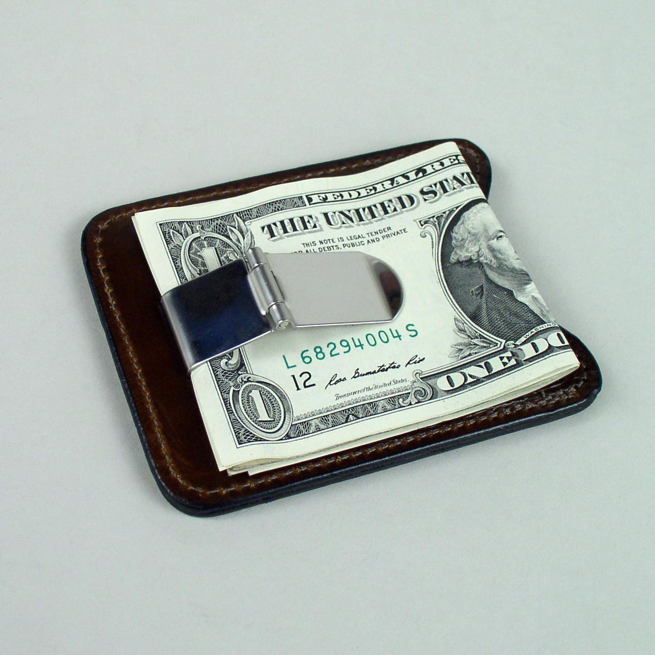 Strapless Leather Money Clip Card Holder