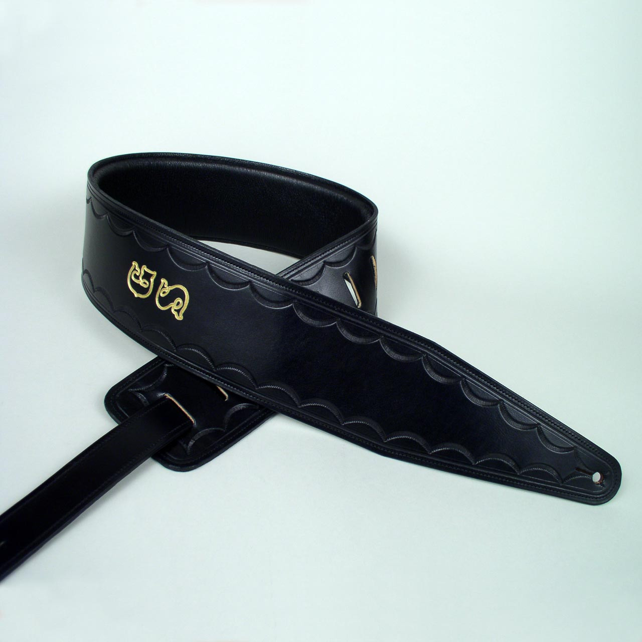 wide leather bass guitar strap