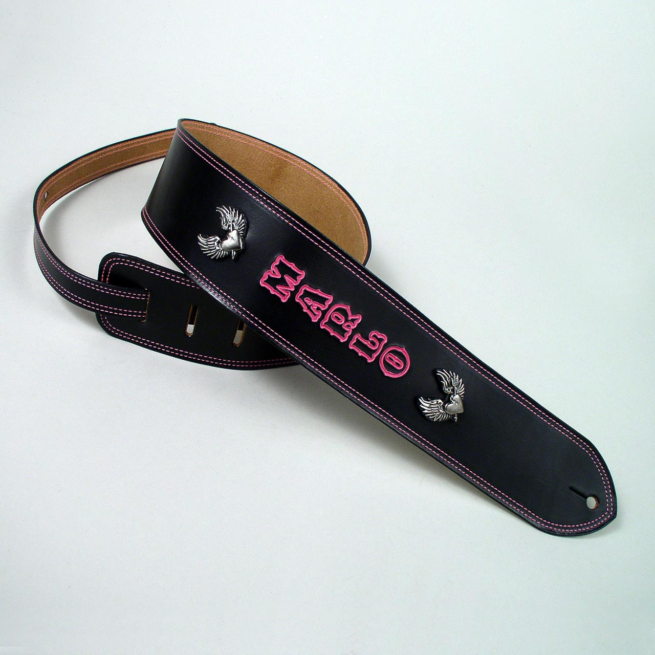 Double Stitch Leather Guitar Strap - Leathersmith Designs Inc.