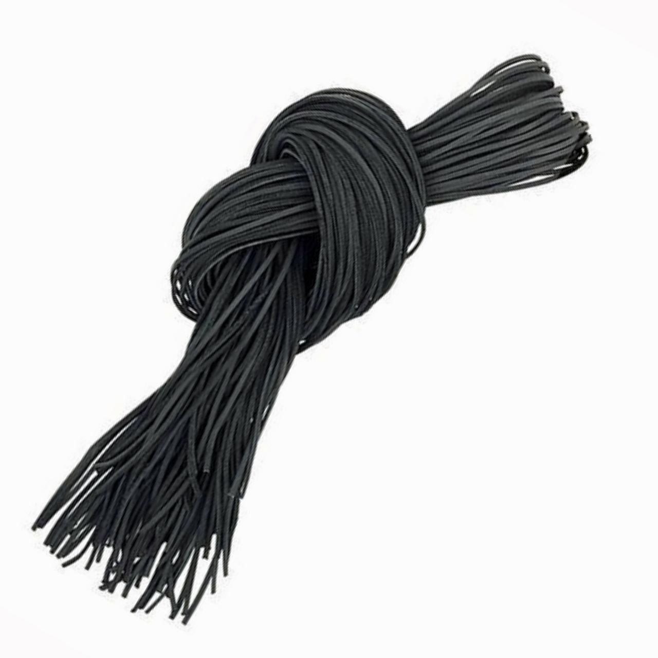 Black Chrome Tanned Leather Lace (Each Lace) - Leathersmith