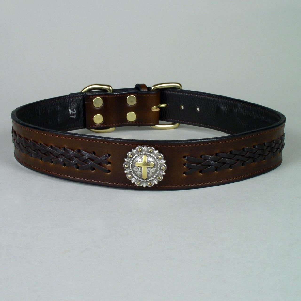 Pawmark Leather Braided Quick-Snap Collars with Conchos, Leather Braided or  Flat Collars