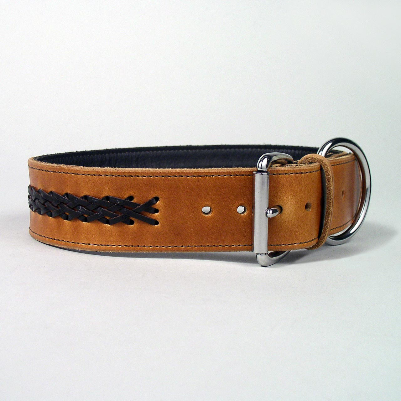 KLIN Braided Leather Collar with Chain