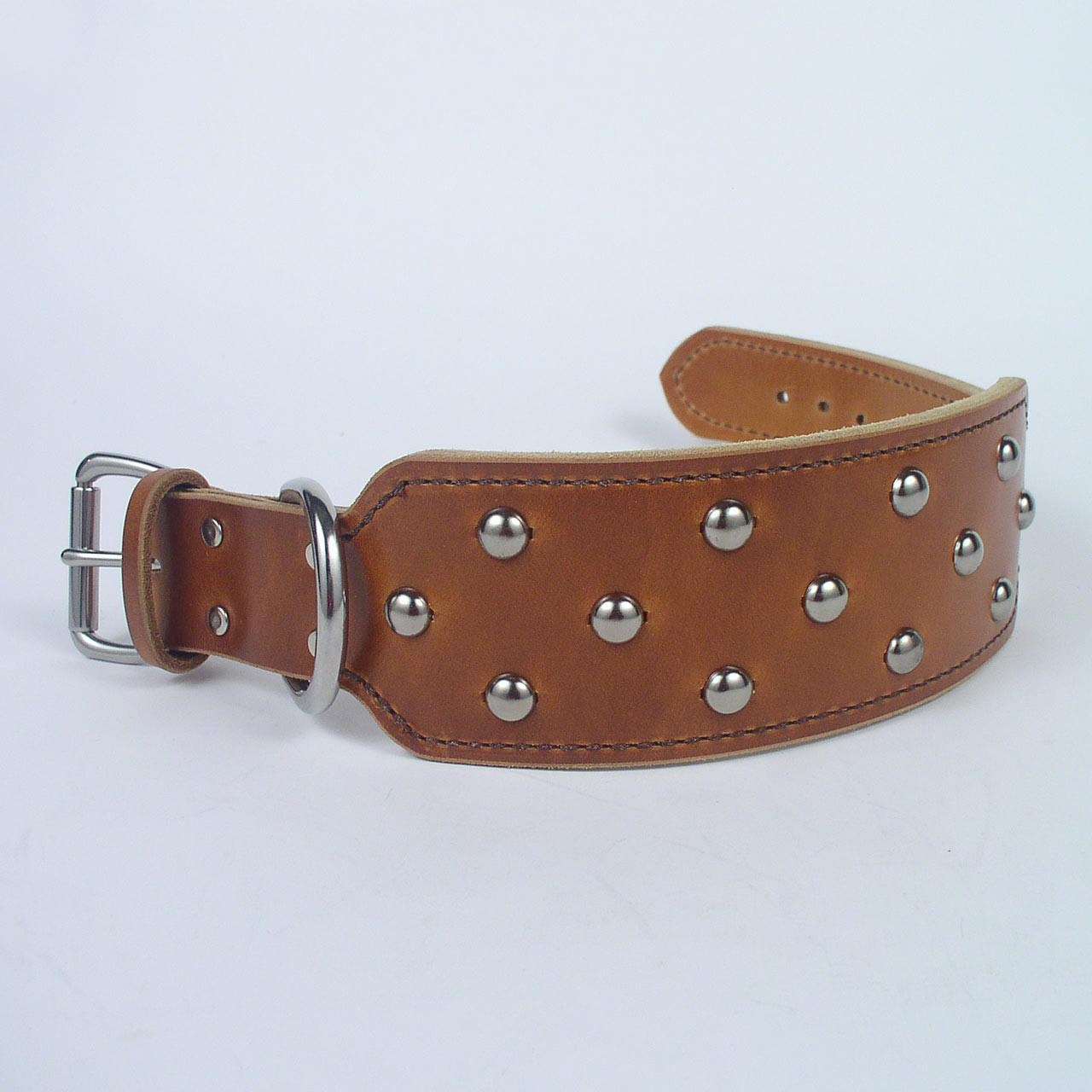 Silver leather clearance dog collar