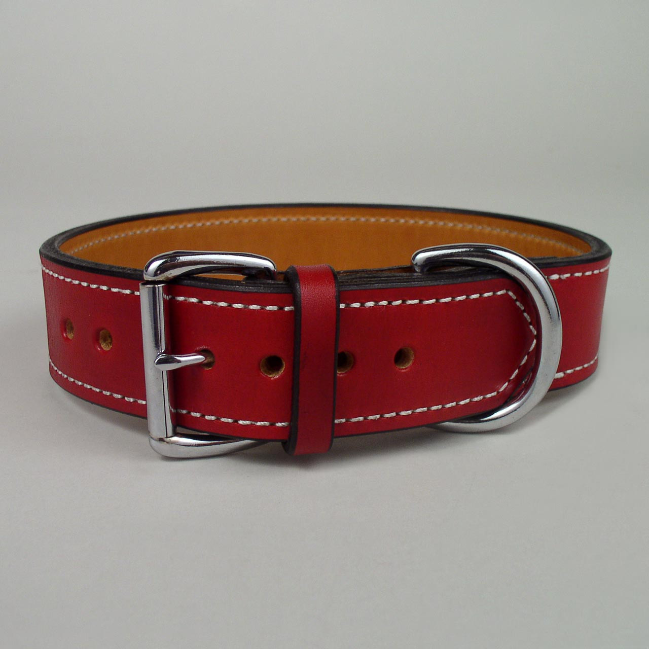 Dog Collars Male Boy LARGE Leather Red Brown Black Adjustable