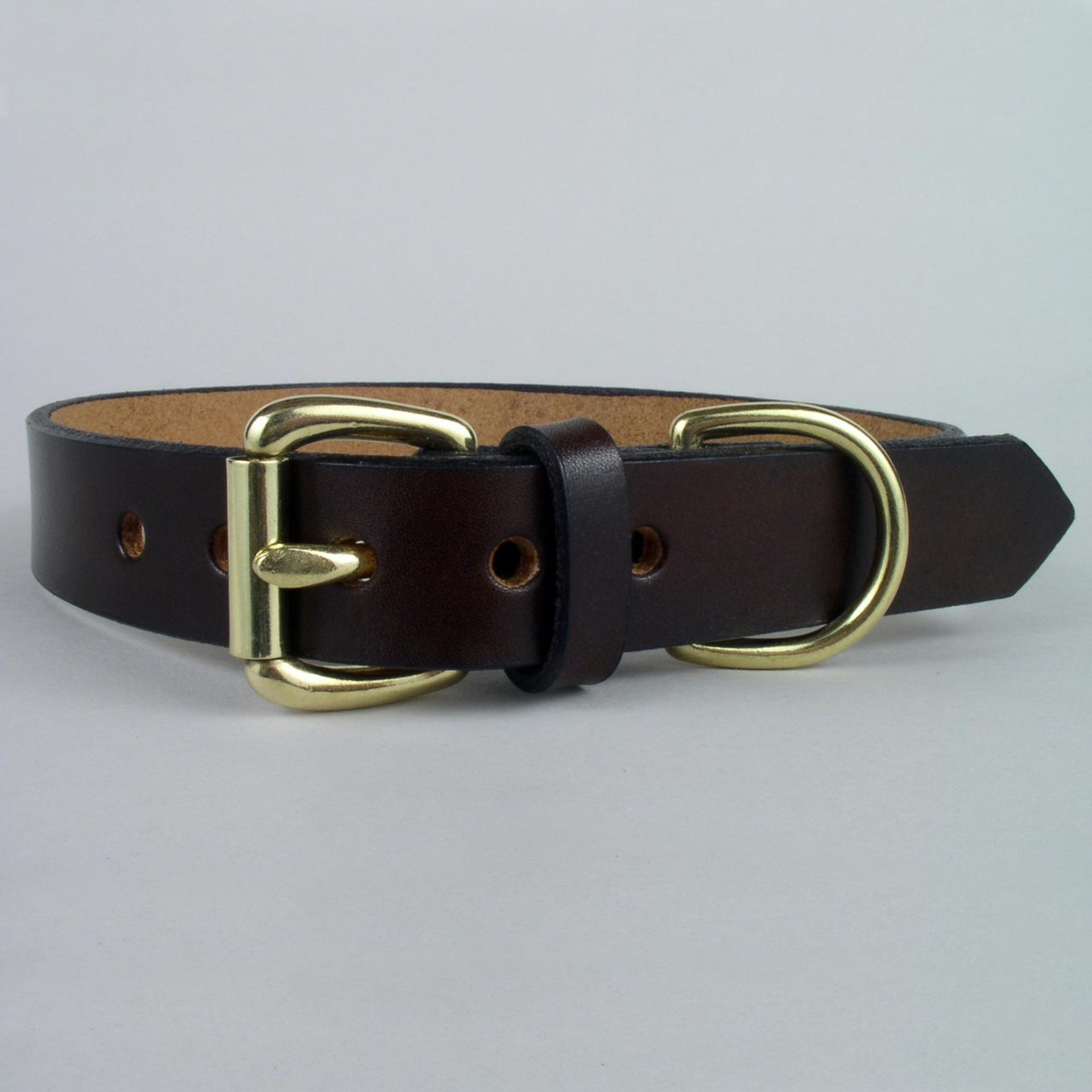 Personalized Plain Leather Dog Collar 3/4