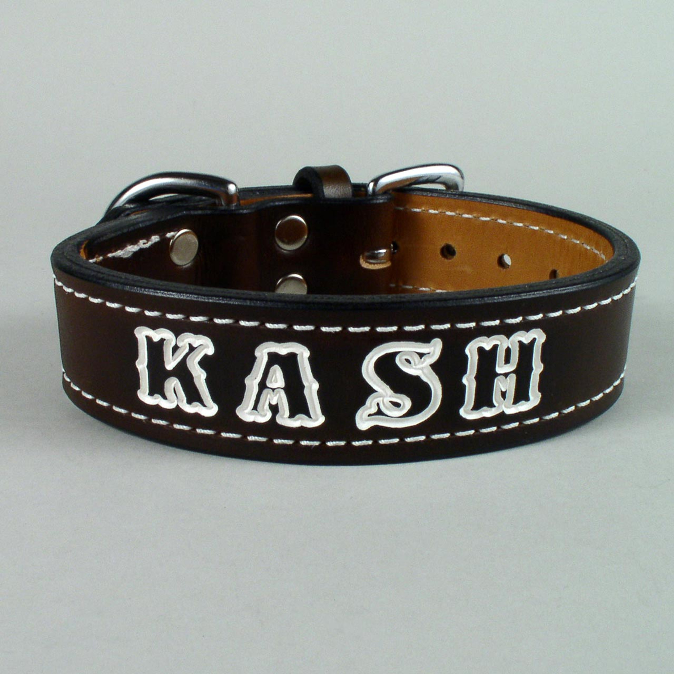 Imprinted Tough Dog Collar 1 1/2" Wide Leathersmith Designs Inc.