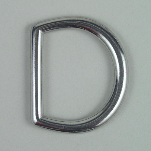 Stainless steel heavy duty D ring inside diameter is 1 1/2 inch.