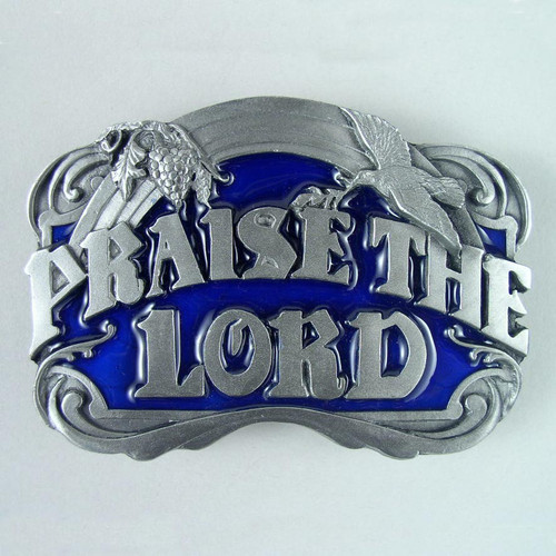 Praise The Lord Belt Buckle Fits 1 1/2 Inch Wide Belt.