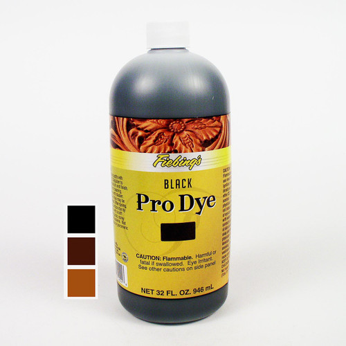 The Fiebing's Pro Dye is meant for undyed vegetable tanned tooling leather and not for redying products that have already been colored.  32 oz (946 mL)