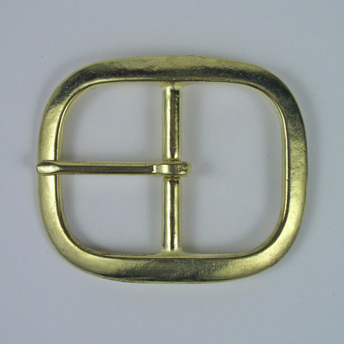 Solid brass belt buckle inside diameter is 1 3/4 inch.