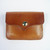 Natural oil color full grain leather credit card belt pouch.
