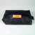 Soft black leather monogrammed toiletry bag for women & men.  Imprinted initials on natural color full grain leather.