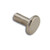 Nickel plated solid brass tubular rivet in a nickel finish for securing two or more pieces of leather together.