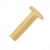 Solid brass tubular rivet for securing two or more pieces of leather together.