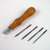 This Awl Set includes 1 lacing/sewing fid, 1 large awl blade, 1 medium awl blade & 1 round scatch awl.