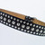 Silver metal studded belt mens and womens in black leather.