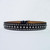 Silver studded belt with three rows of silver metal studs/rivets set in leather.