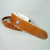 Sheepskin padded guitar strap in natural oil color leather.