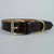 Leather dog collar with solid brass buckle and D ring.