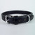 Black heavy duty leather dog collar sewn with harness thread.