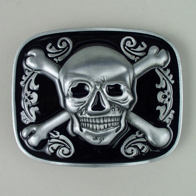 Skull and bones belt buckle Clearance
