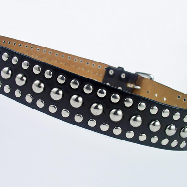 Leather Metal Studded Belt 1 1/2