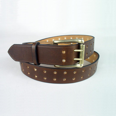 Double Hole Leather Belt 1 1/2 display picture 3