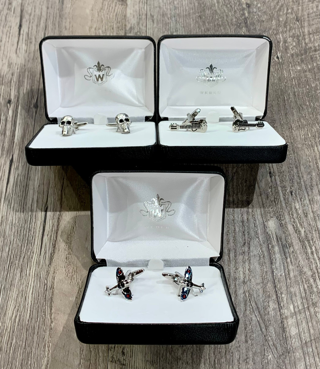 WEBER Cufflinks Silver Novelty - Jims Clothes Closet