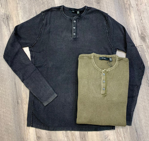 HEDGE Long Sleeve Henley Sweater 76MS329S