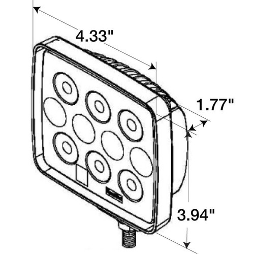 8160 CLEAR LED RECTANG WORK LAMP
