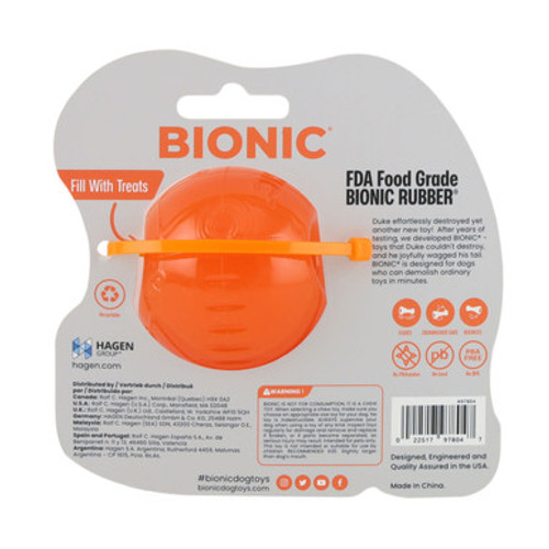 BIONIC Bounce Treats Holding Orange Dog Ball Toy BIONIC Bounce Treats Holding Orange Dog Ball Toy