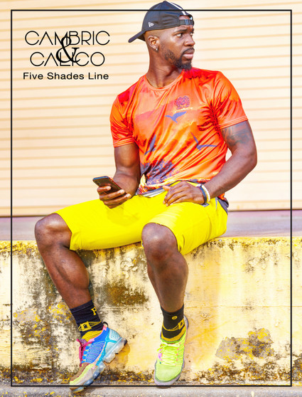 NFL Wideout Tevin Jones Modeling The 5 Shades Canary Yellow Board Shorts