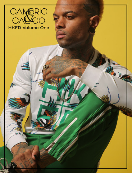 Entertainer Rickstar Modeling The HKFD Green Striped Sweatpants