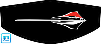 Red and White Stingray logo C8 trunk cover for engine bay detailing and car shows, red and white color stingray with C8 gesture logo on black cover, C8RallyDriver.com